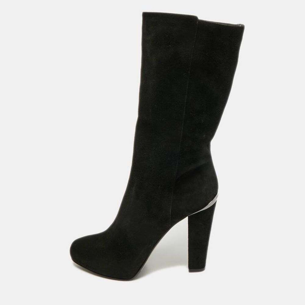Le Silla Size 41 Black Suede Mid Calf Length Boots
